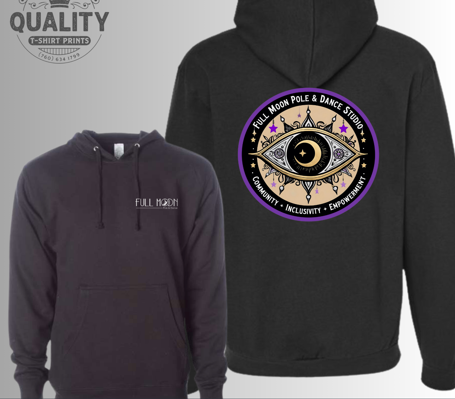 Color Evil Eye Logo Zip or Pullover Hoodie