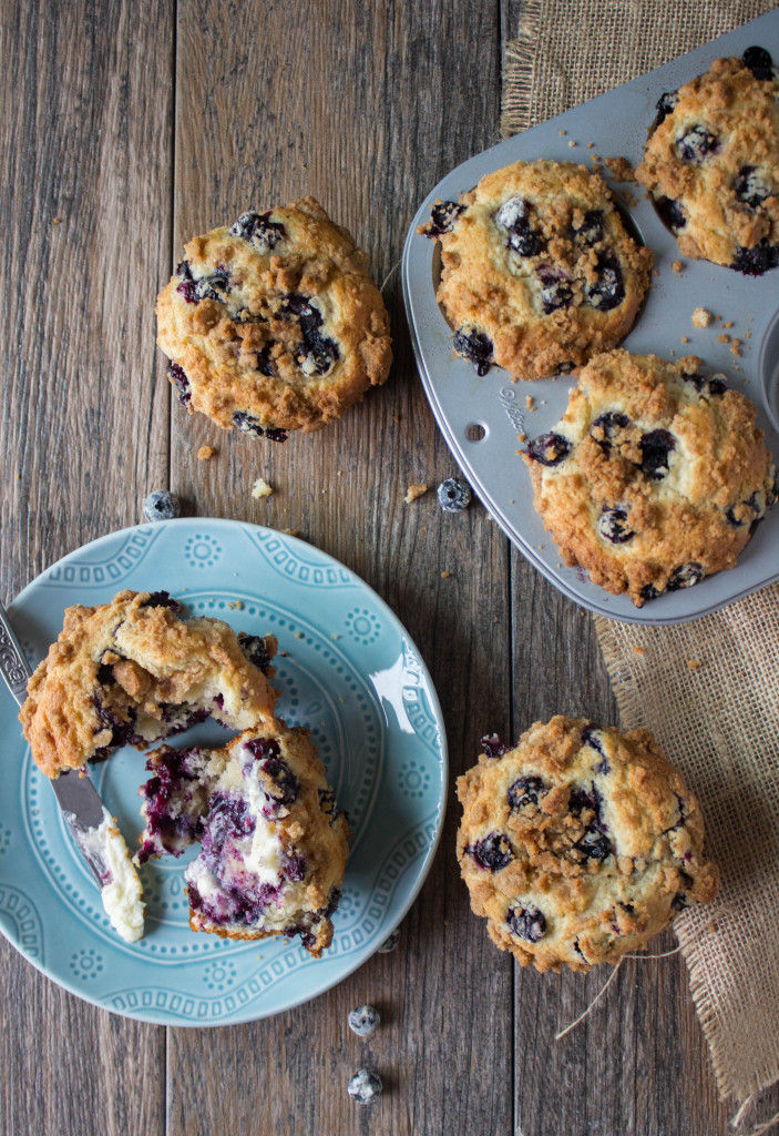 These giant blueberry muffins are super moist, loaded to the gills with blueberries and topped off with the best brown sugar cinnamon streusel topping ever! You'll love them!