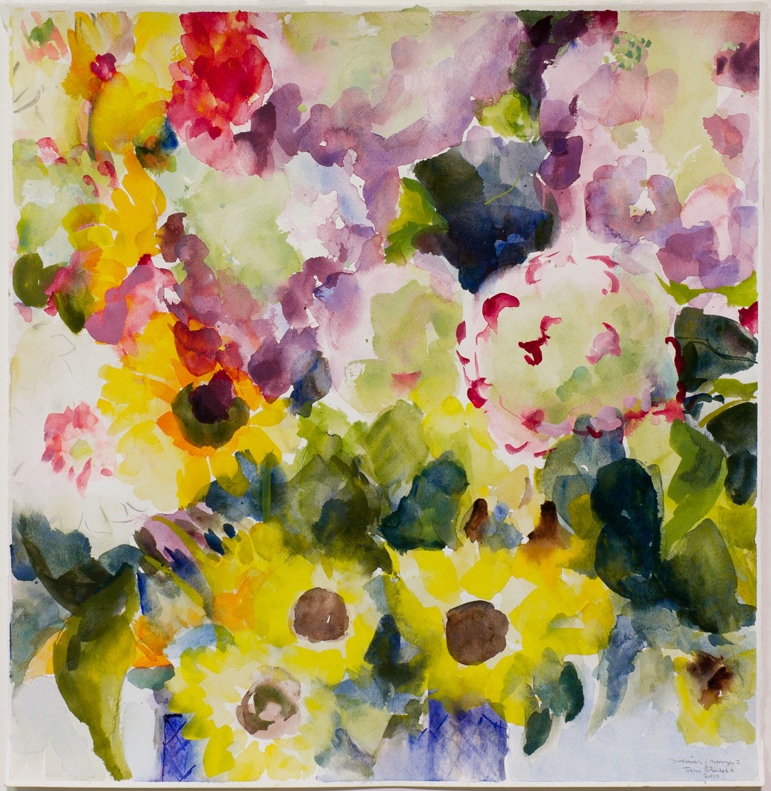 Sunflowers & Hydrangea I Hand-Deckled Card