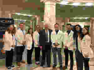 Clark Kauffman meets with pre-med students at the Idaho Capitol
