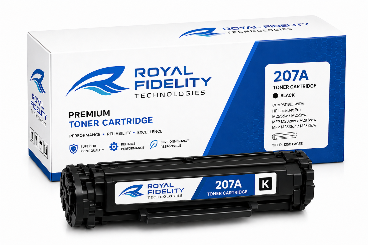 4-Pack 207A Toner(With Chip) Compatible for HP 207A 207X Multipack Toner for HP Color Laserjet Pro MFP M283fdw M282nw M255dw