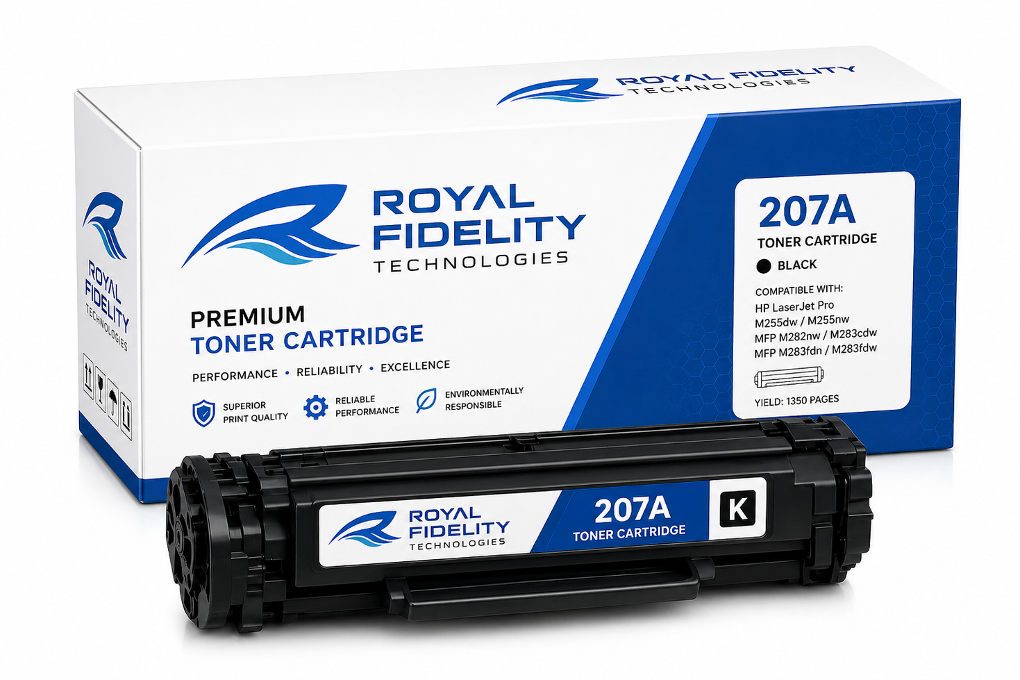 4-Pack 207A Toner(With Chip) Compatible for HP 207A 207X Multipack Toner for HP Color Laserjet Pro MFP M283fdw M282nw M255dw