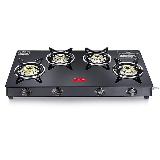 Prestige Marvel Plus GTM 04 4 Burner Glass Top Gas Stove Manual Ignition