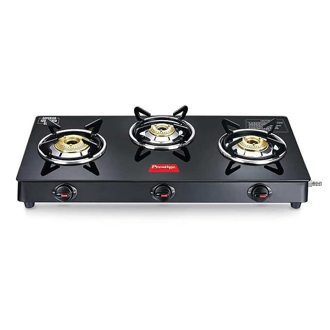 Prestige Marvel Plus GTM 03 AI(Auto Ignition) 3 Burner Glass top Gas Stove