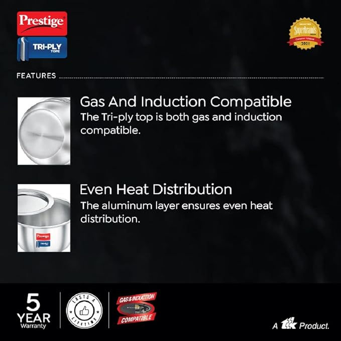 Thumbnail: Aluminium Tri-Ply Tope Cookware