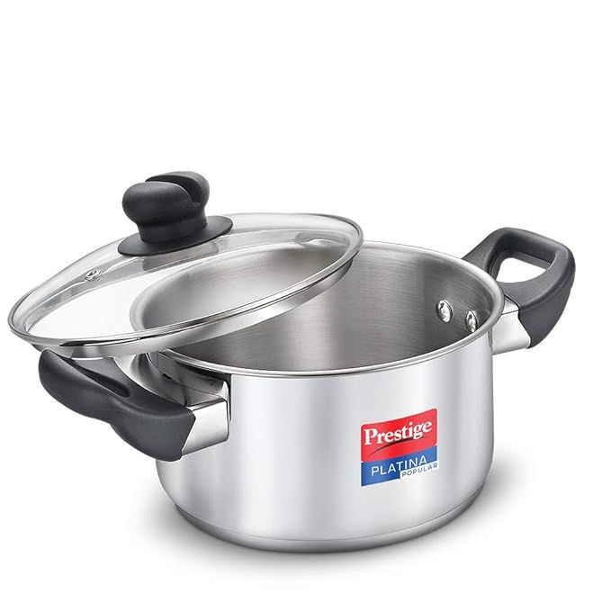 Prestige Platina Non-Stick SS Casserole with Lid 22Cm