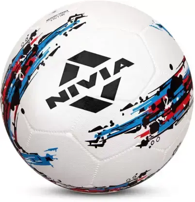 Nivia Storm Football | Rubberized Moulded | Football Size - 5(White)