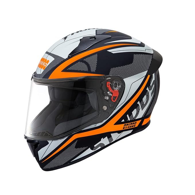 Studds Thunder Full Face Helmet D4 with Clear Visor (Matt Black N10, XL)