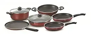 Prestige Omega Deluxe Gas Induction Base Non-Stick Kitchen Set, 6-Pieces