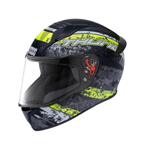 Studds Thunder Full Face Helmet D1 with Clear Visor (Matt Black N5, XL)