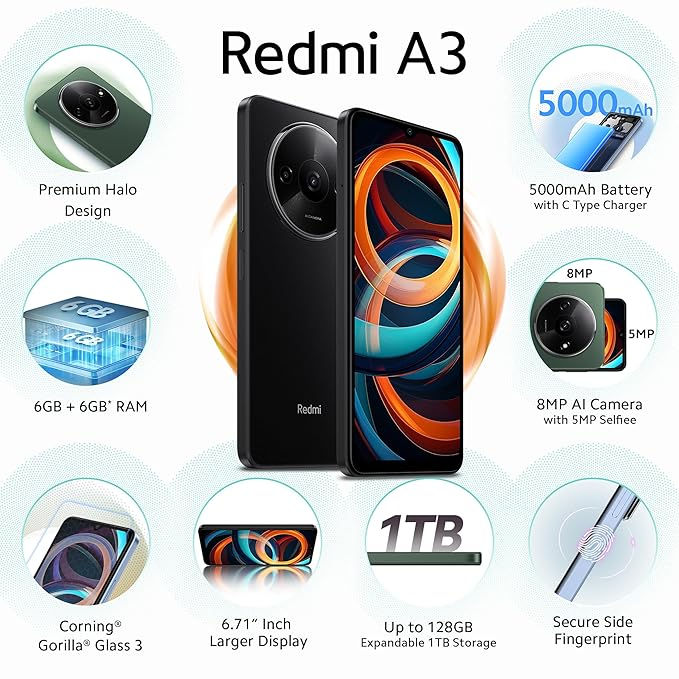 Redmi A3 6GB 128GB Midnight Black