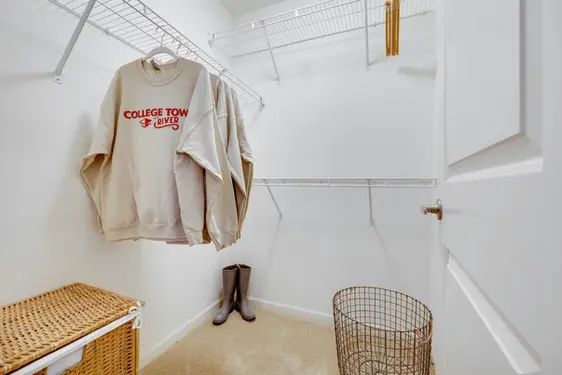 Full-sized walk-in closet space