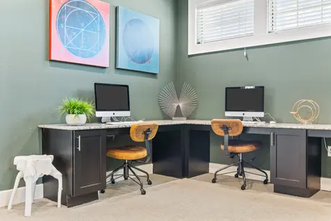 Computer station with printer