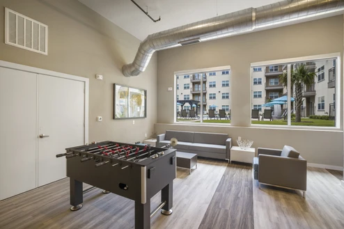 Play foosball in our clubhouse