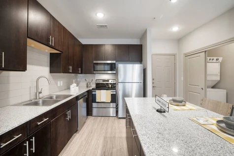 Modern kitchen with energy efficient appliances
