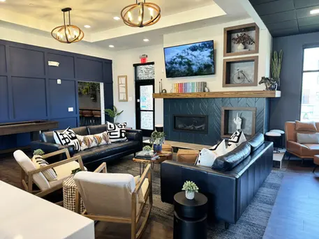 Media lounge with Fireplace at 551 North Clubhouse