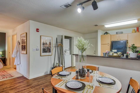 Dining room furniture and fully stocked kitchen