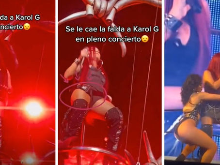 A Karol G se le cayó la falda en pleno concierto...