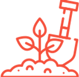 Icon of shovel and garden