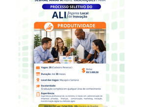 SEBRAE/AP abre inscrições para Agentes Locais de Inovação na modalidade Produtividade