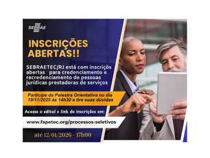 CREDENCIAMENTO SEBRAETEC/RJ EDITAL 01/2025
