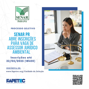 SENAR/PR abre inscrições para vaga de Assessor Jurídico – Área Ambiental