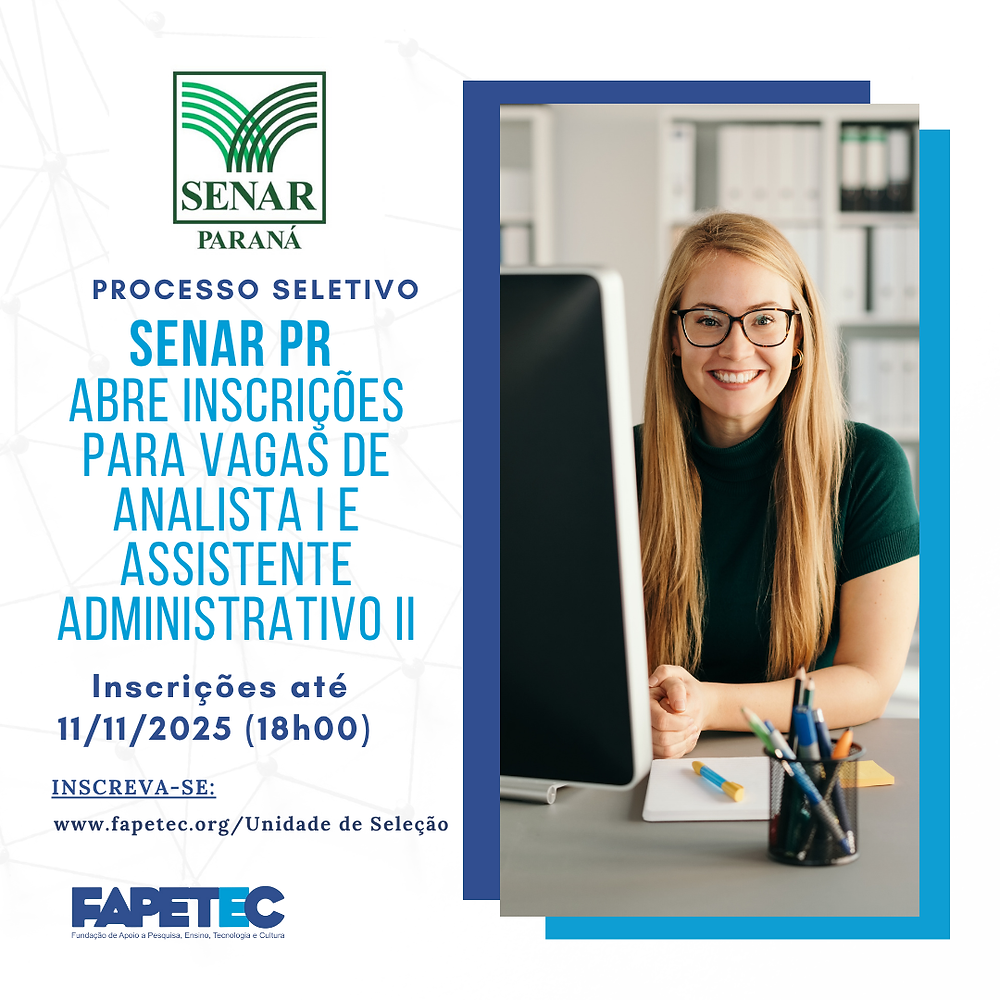 SENAR/PR abre processo seletivo para Analista I e Assistente ...