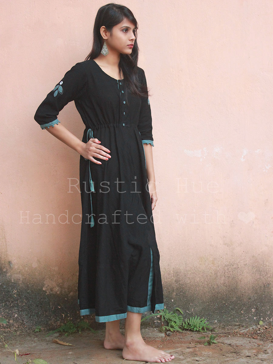 Thumbnail: Black - Gray Flared Dress