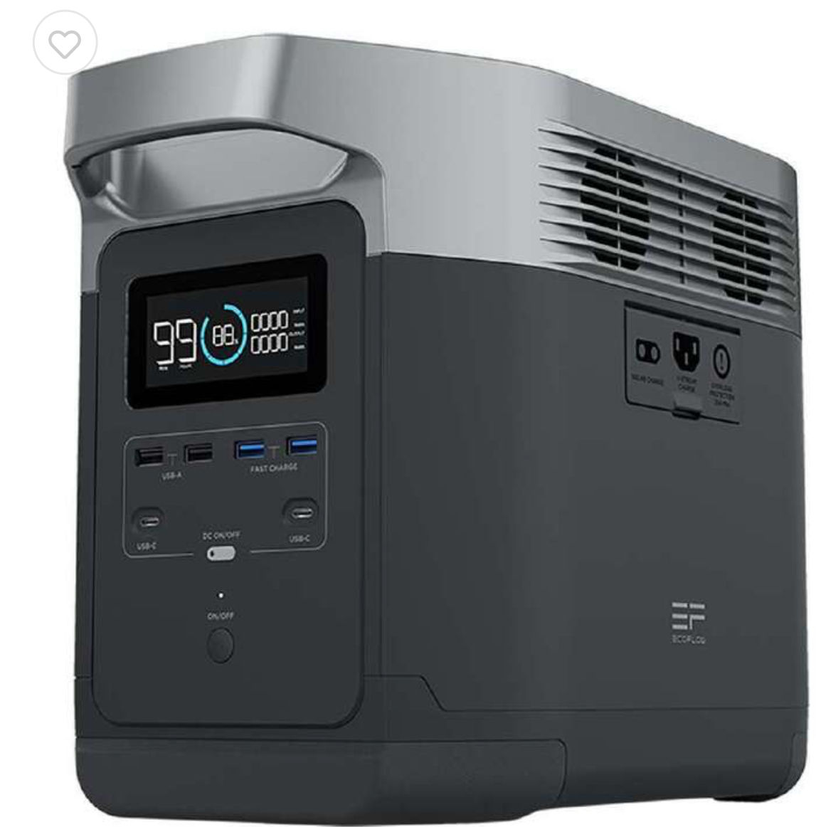 EcoFlow Delta Power Station with 1800W AC output & Built in 1260Wh (105Ah@12V) B