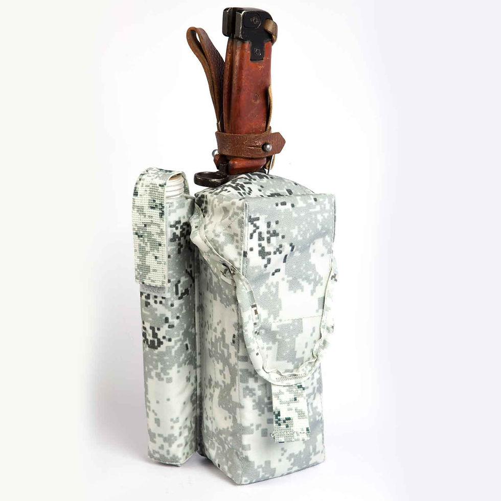 Thumbnail: Tactical Pouch For 2 Magazines, 1 ROP Right & Knife MOLLE Techinkom Russian