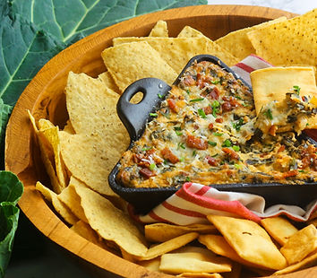Warm Collard Cheesy Bacon Dip
