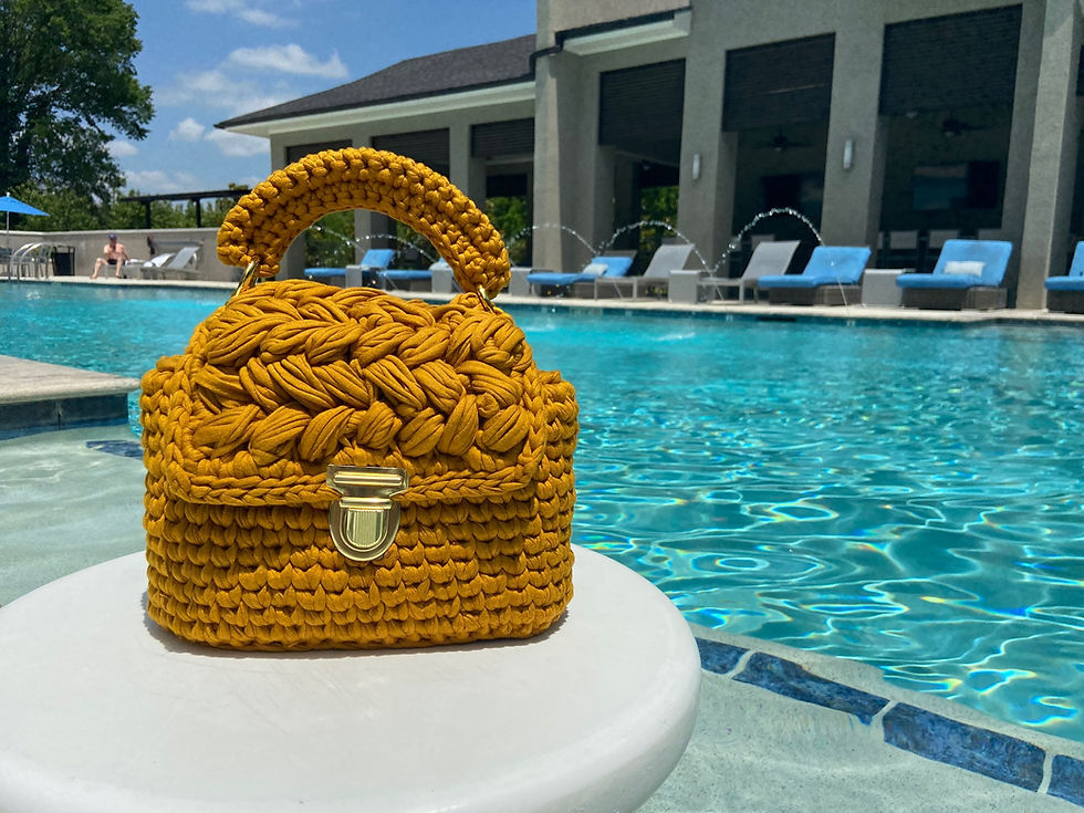 Thumbnail: Crochet Puffer Tote Handbag
