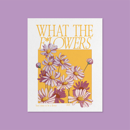  Poster design featuring daisies and typography by Nhefertiti.