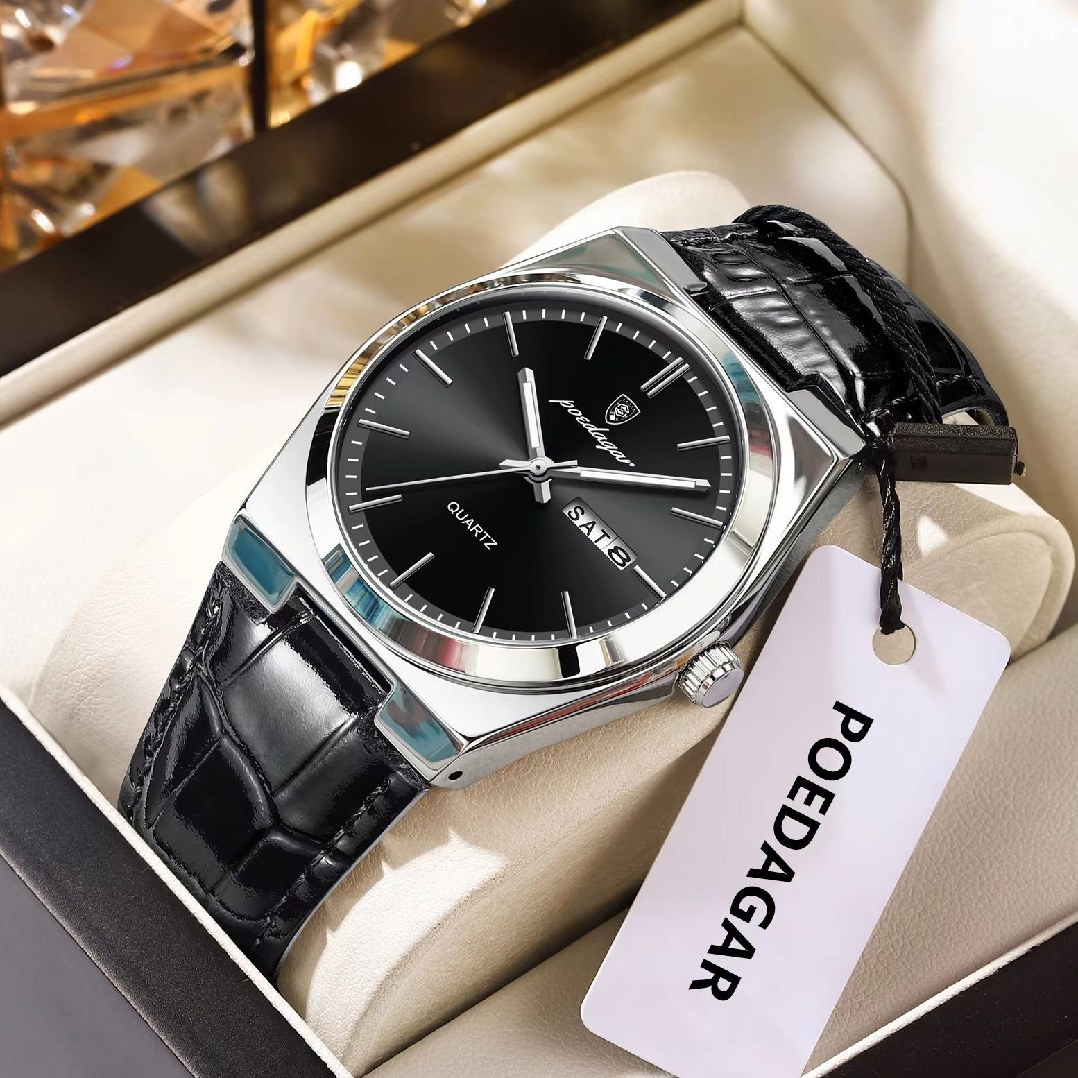 POEDAGAR Brand Luxury Men Watch Waterproof Luminous Date Week Fashion Man Wristw