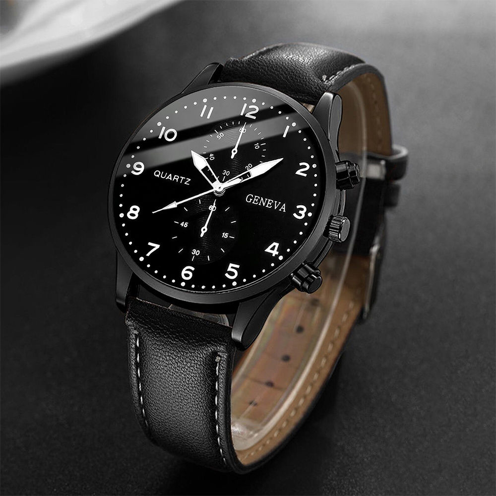 Fashion Men Business Watches Casual Leather Band Mens Quartz Watch Clock Gift Re