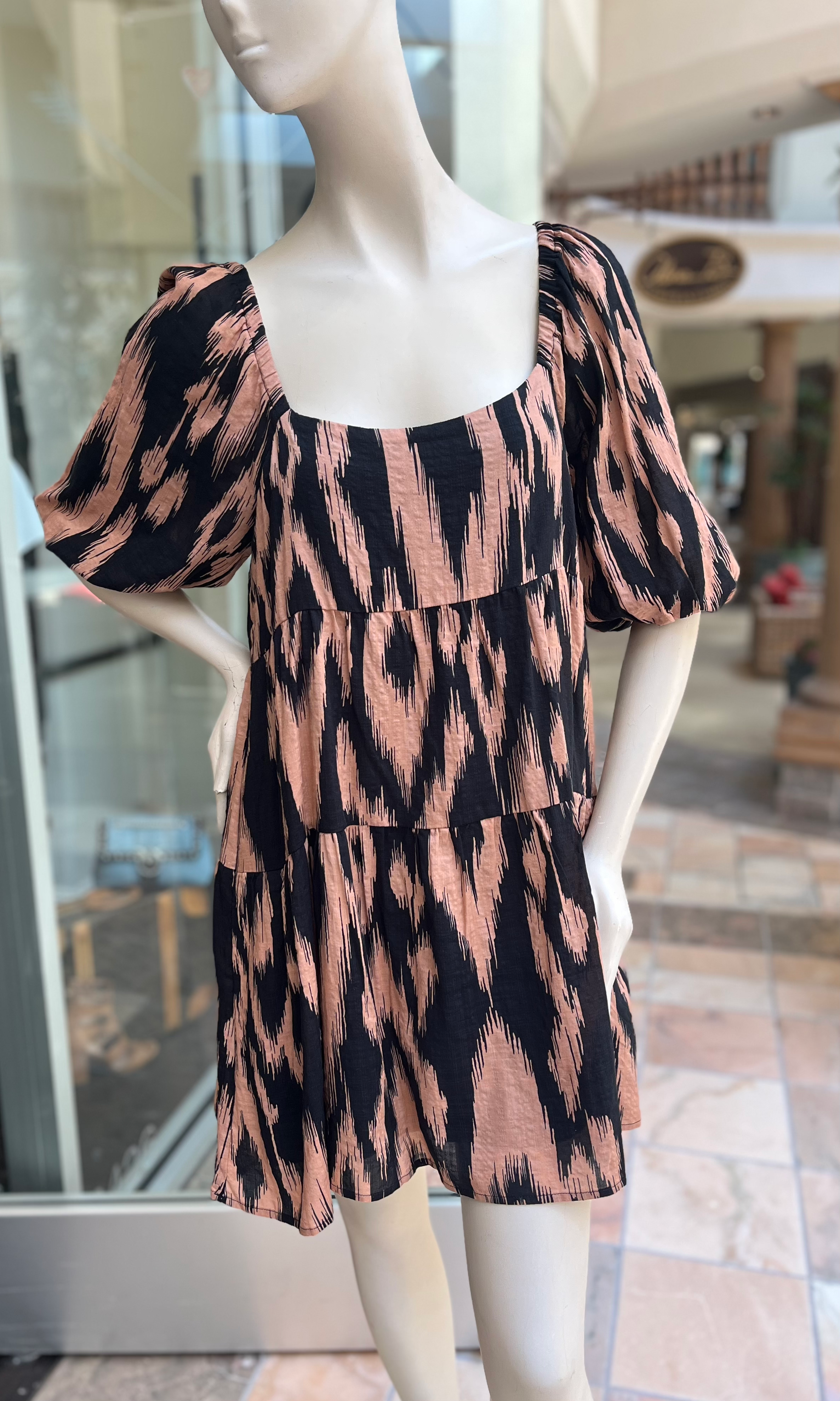 COLETTE EMBROIDERED DRESS -COCONUT/BLACK