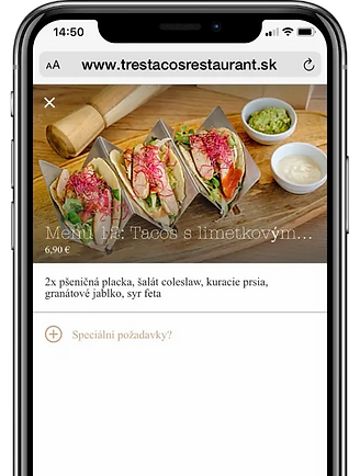 Food ordering on a smartphone