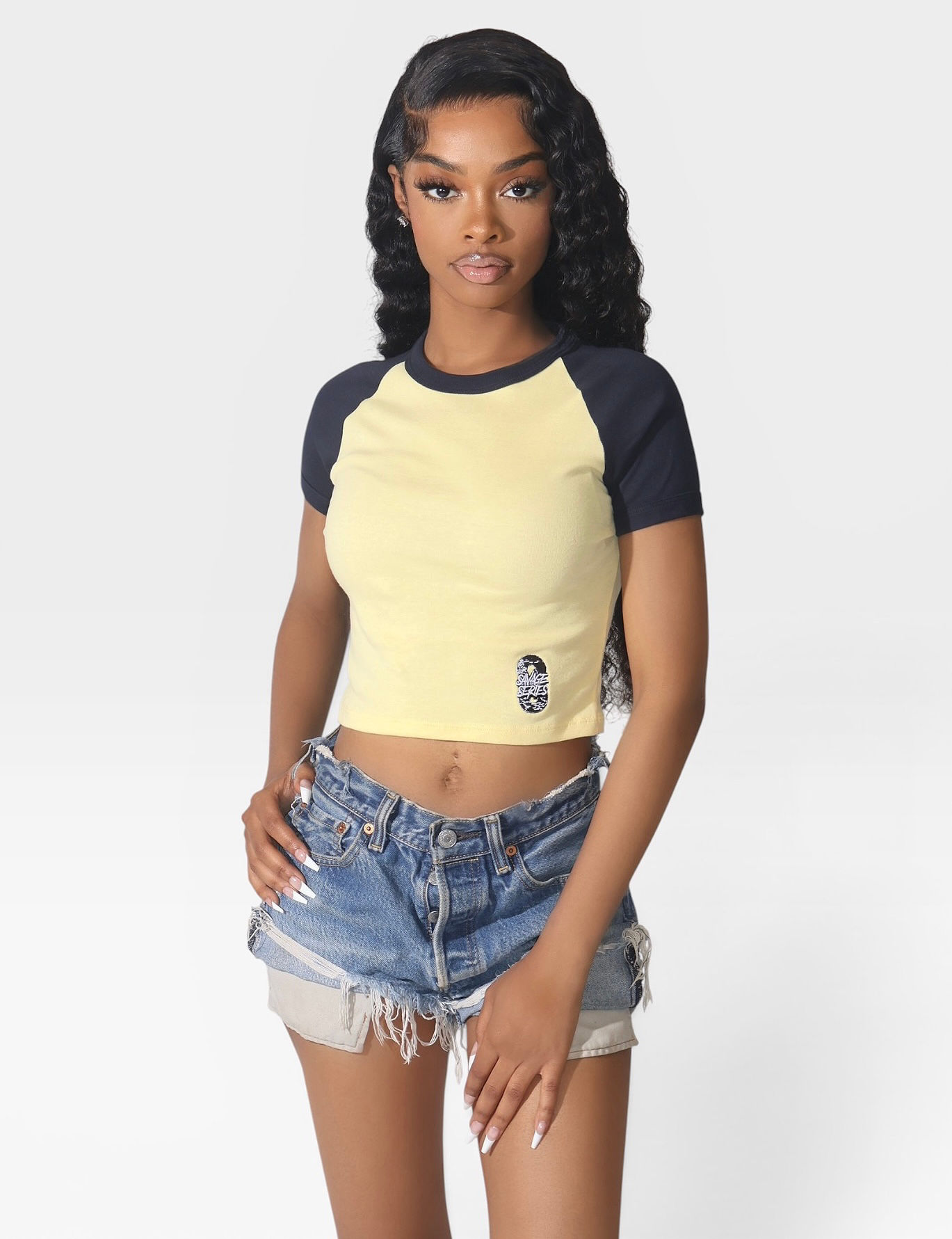Women’s Emblem Raglan Crop Tee