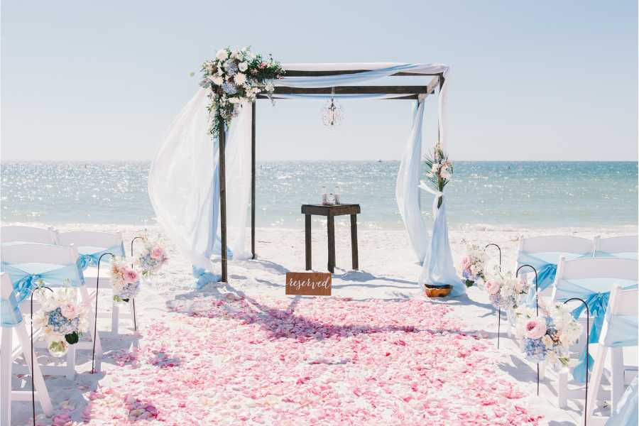Dekoration für eine Strandhochzeit