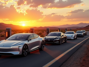 electric cars on the road