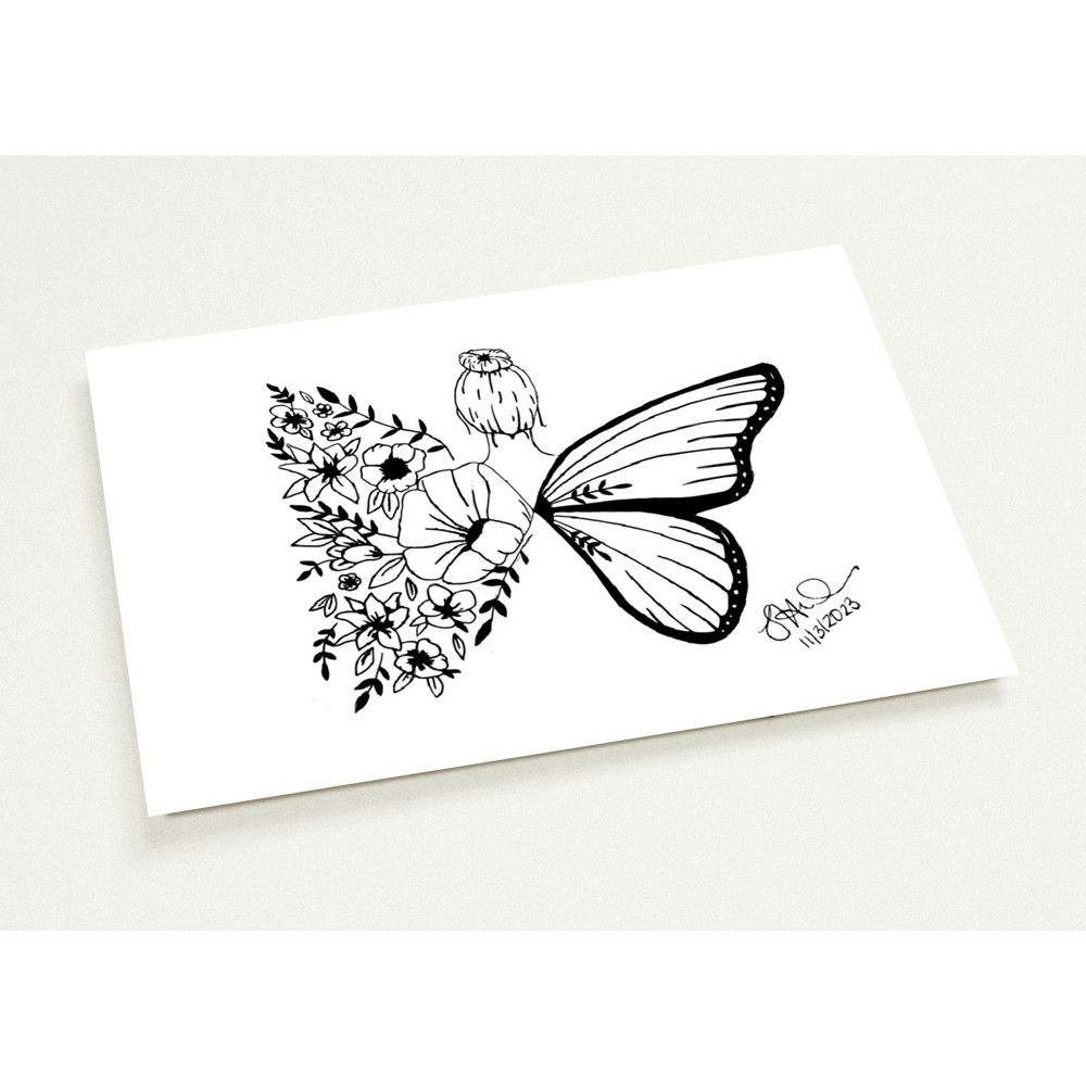 Floral Butterfly Lady Greeting Cards