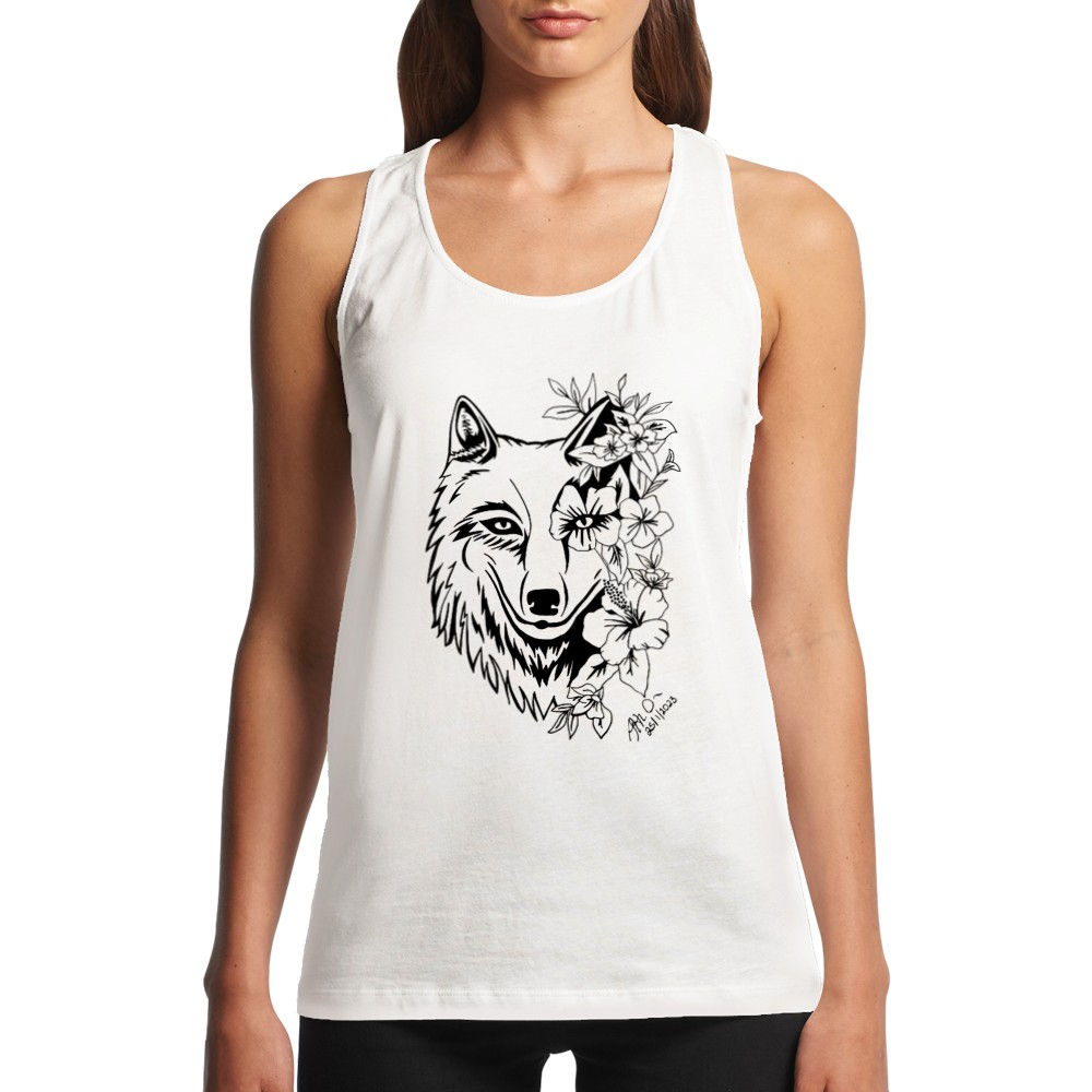 Floral Wolf Performance Women's Tank Top