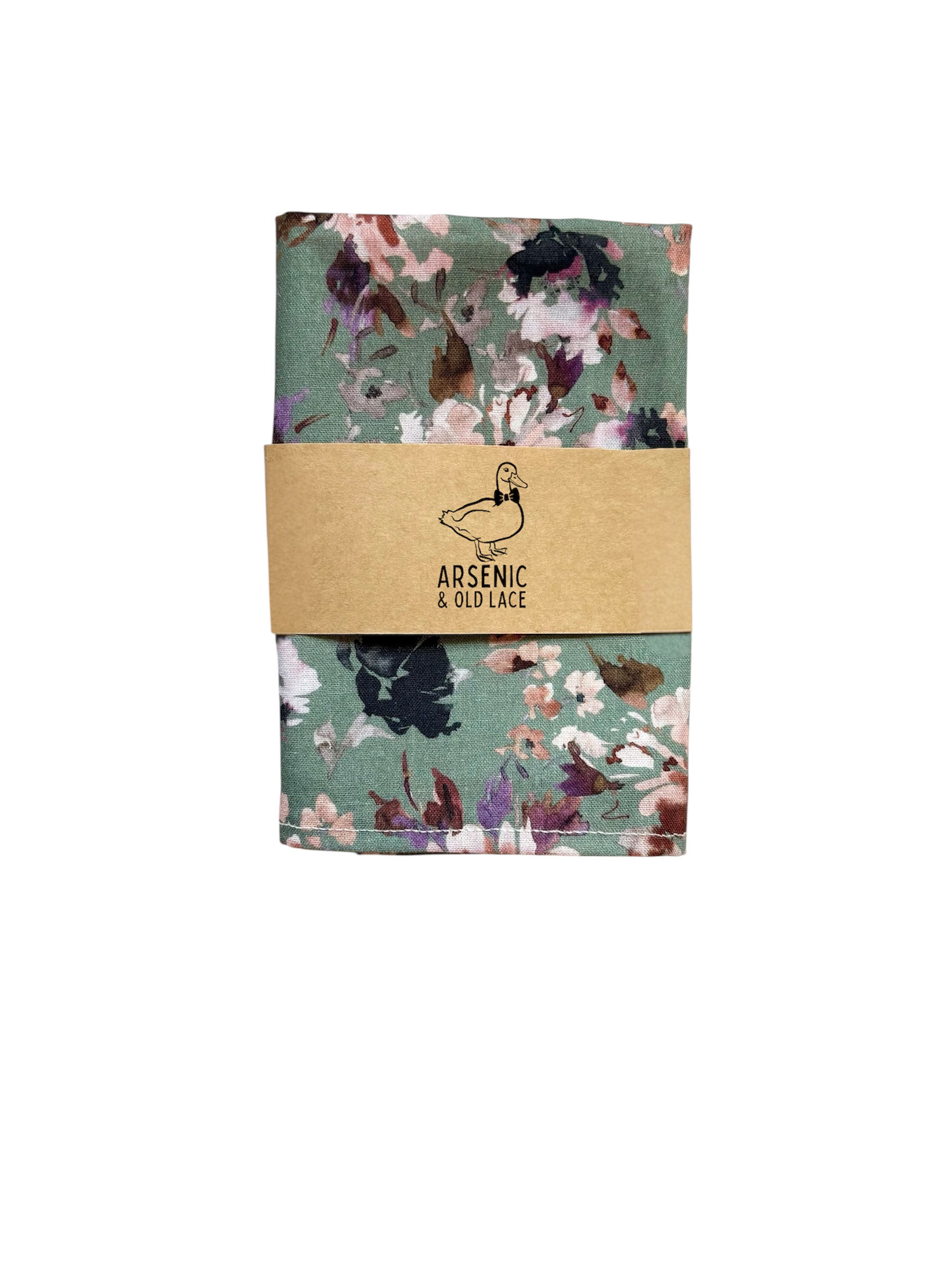 Edale Sage Green and Peach Watercolour Pocket Square