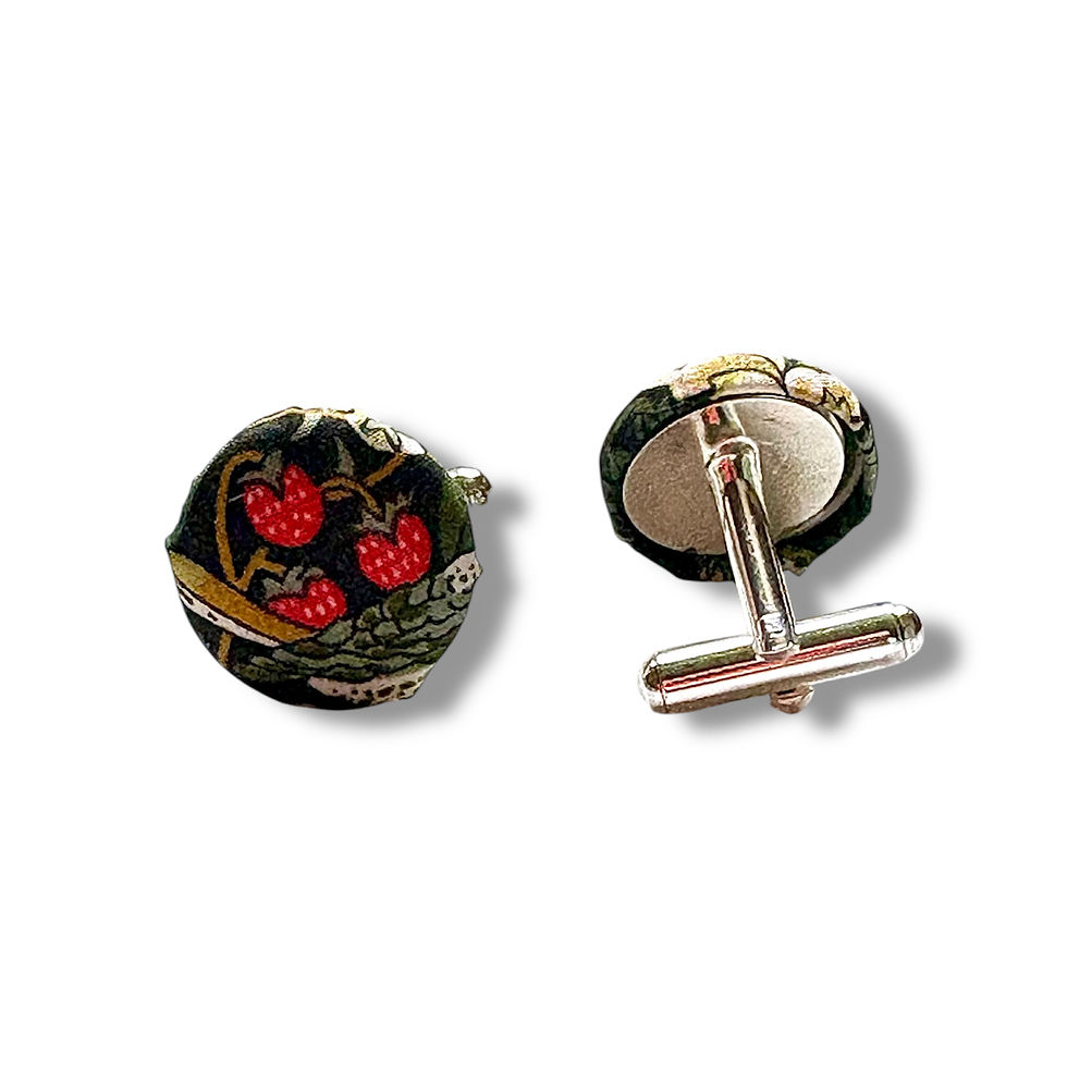 Thumbnail: Grindleford Emerald Green Cufflinks in Liberty of London - Strawberry