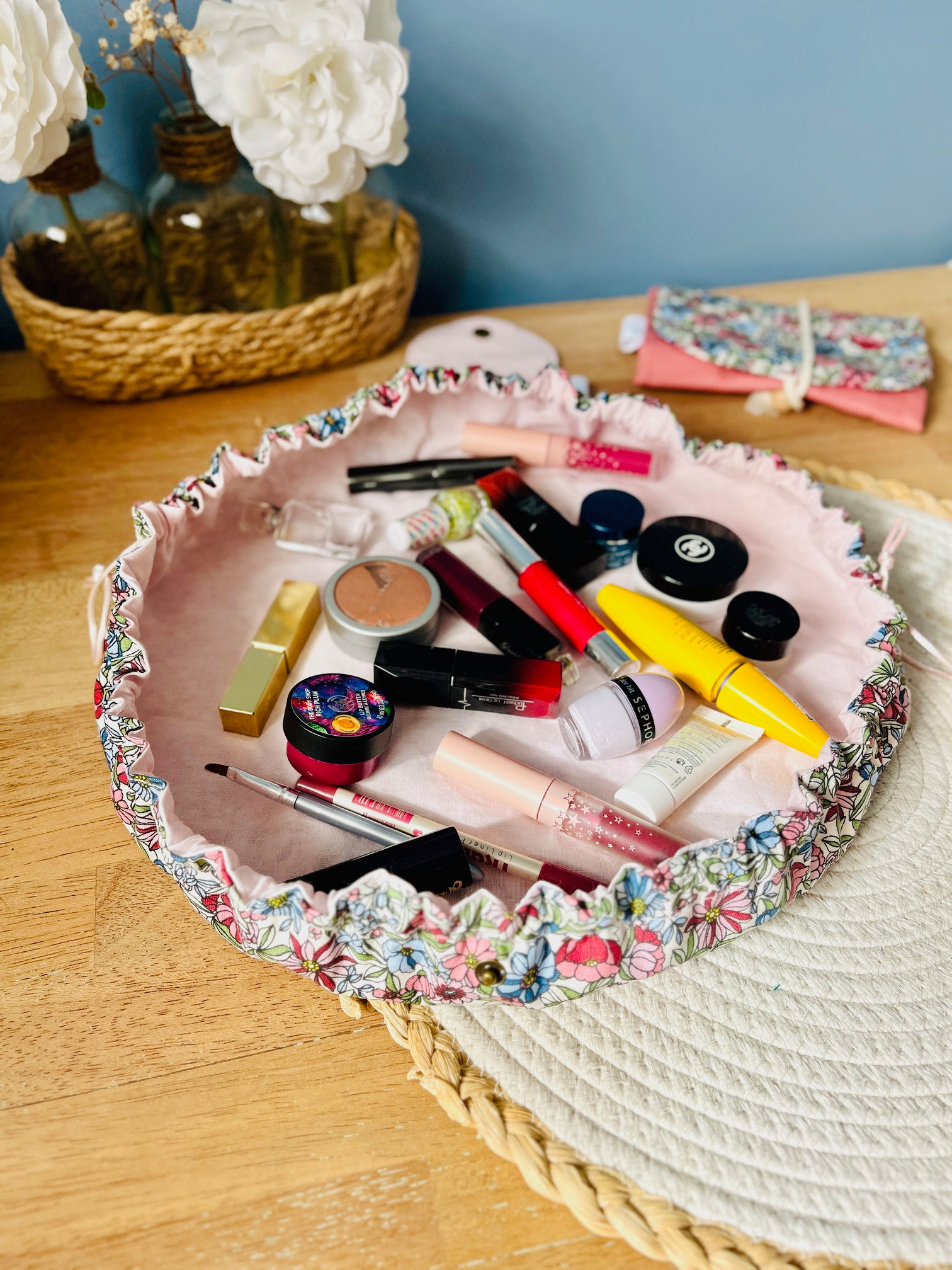 Bourse à maquillage champêtre