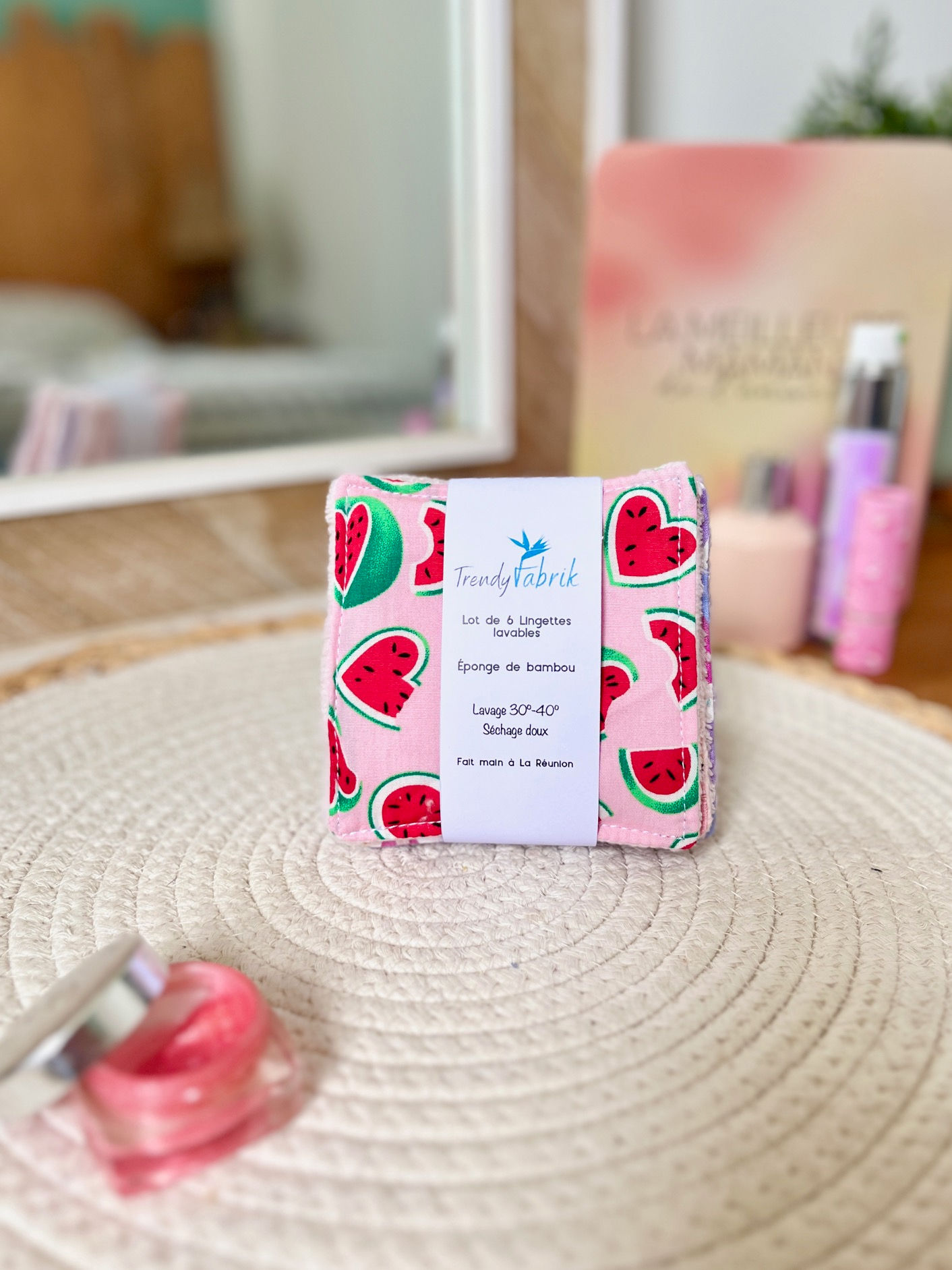 Lot de 6 lingettes lavables Panaché