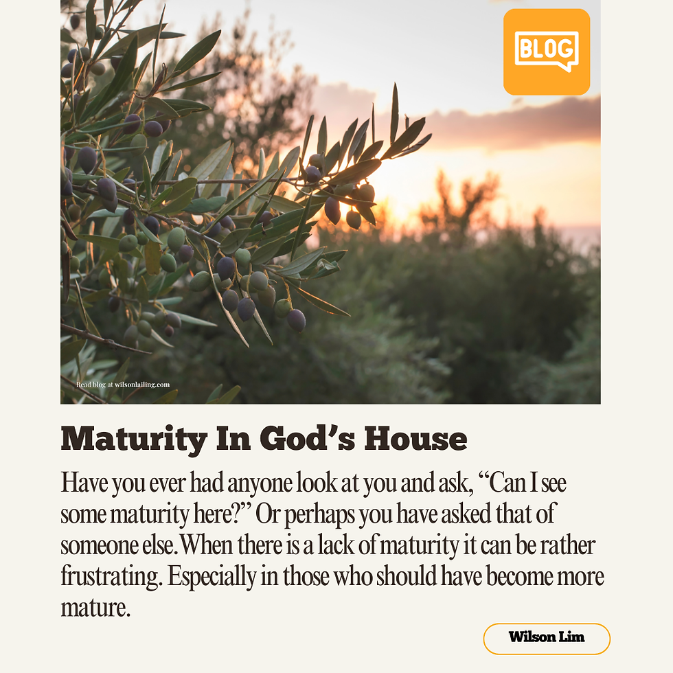 Maturity In God’s House