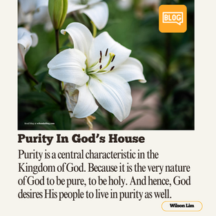 Purity In God’s House