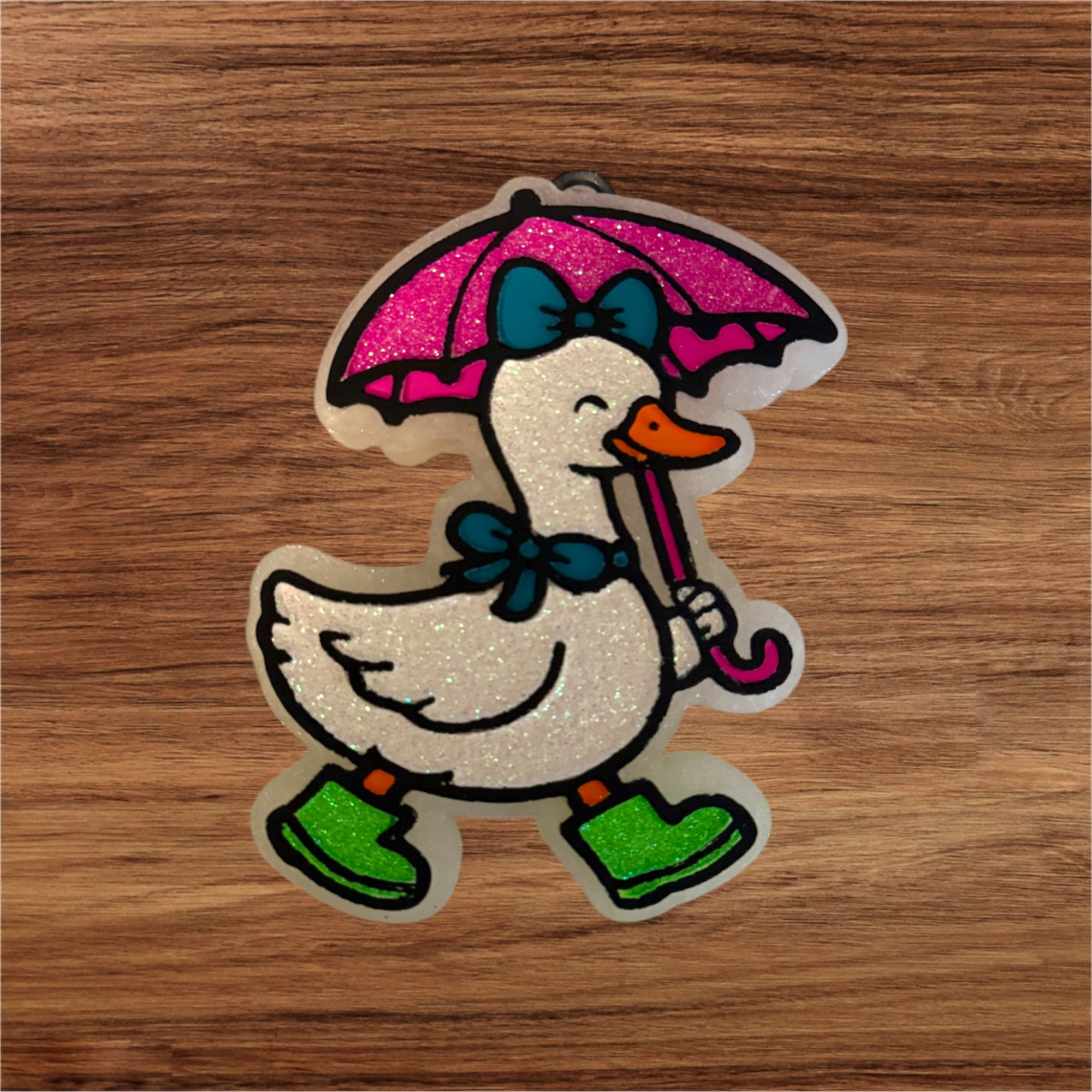 Goose w/umbrella (with glitter)