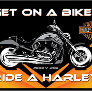 Harley-Davidson. Ride A Harley. Promotional display